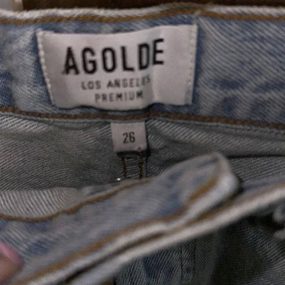 Agolde Parker Frayed Light Wash Jean Shorts Size 26 - Picture 5 of 5